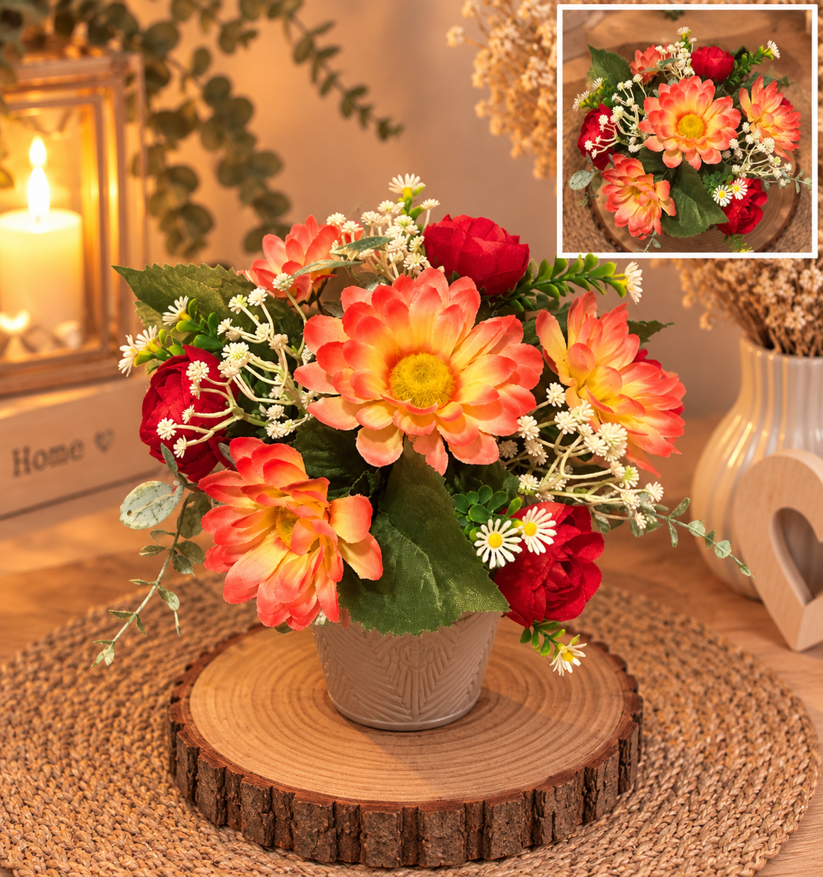 Éclat de Corail – Composition florale éternelle