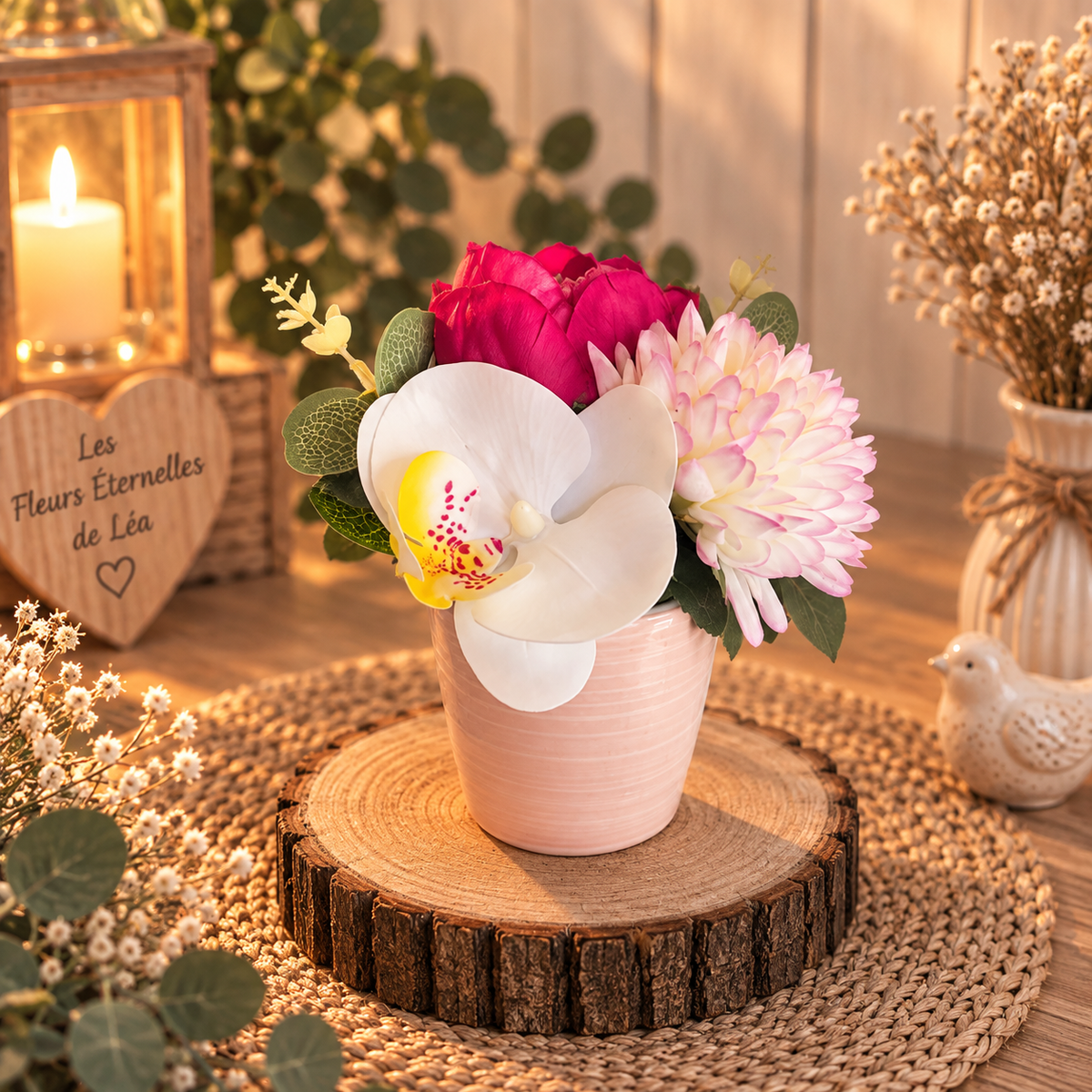 Éclat d’Orchidée – Composition florale éternelle