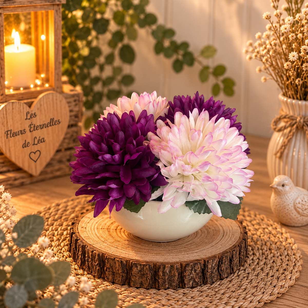 Douceur d’Améthyste – Composition florale éternelle